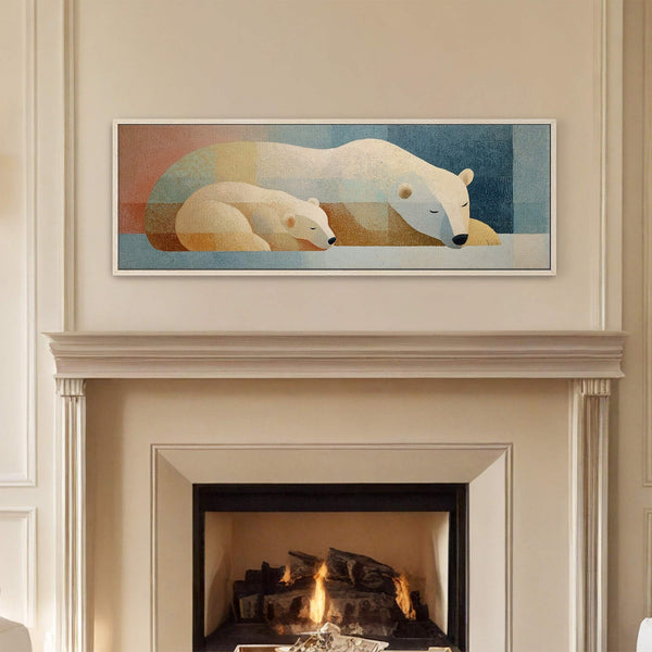 Canvas wall art in interior setting.