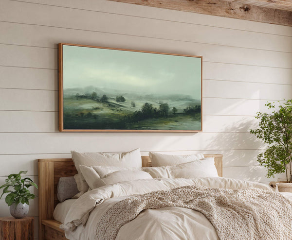 Canvas wall art in interior setting.