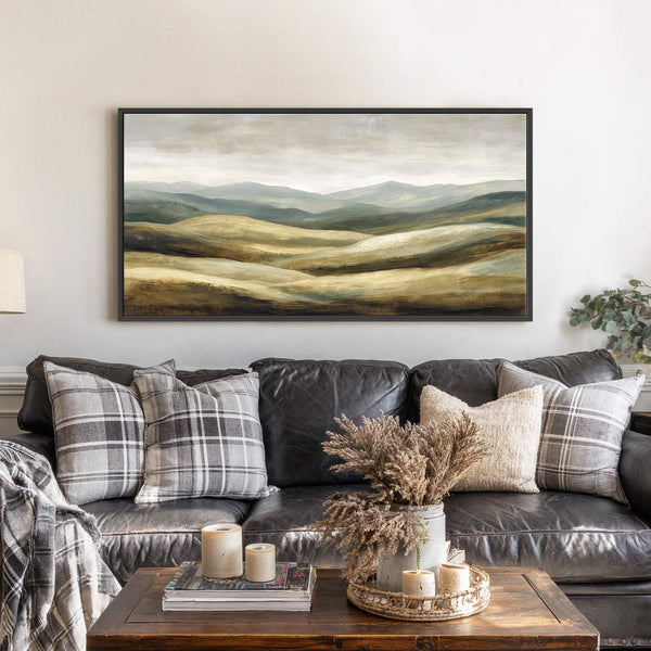 Canvas wall art in interior setting.