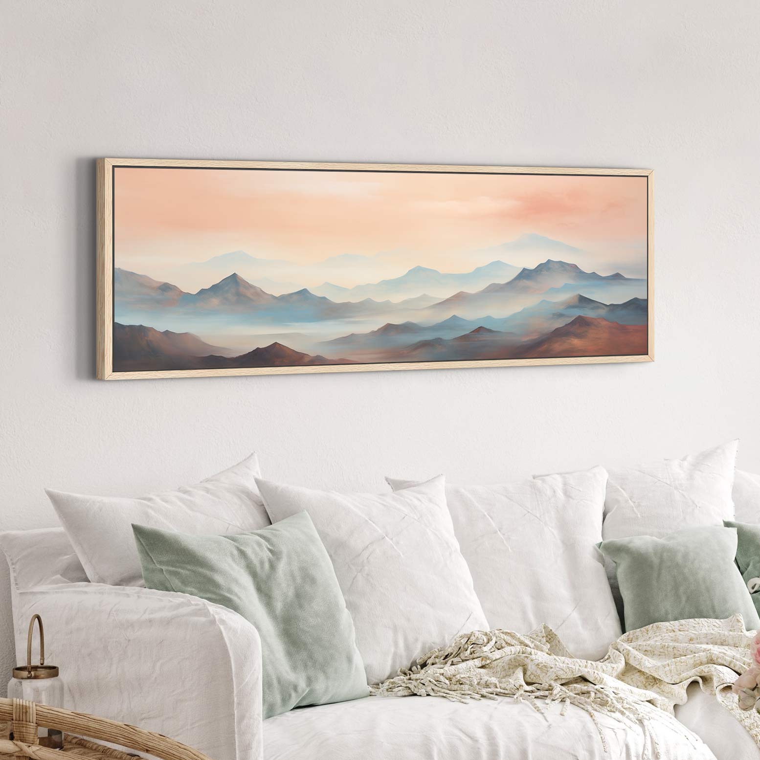 Canvas wall art in interior setting.