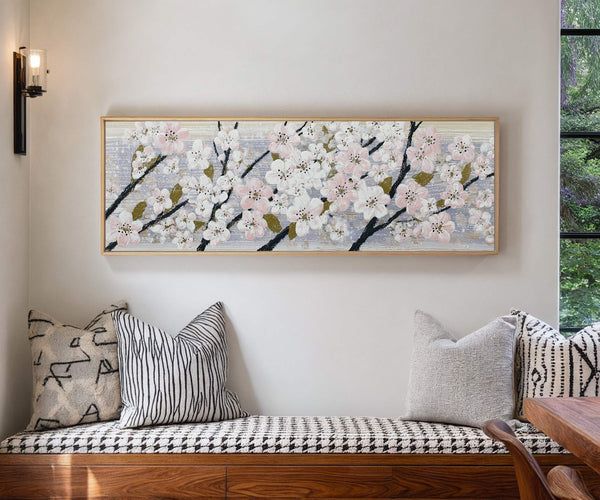 Canvas wall art in interior setting.