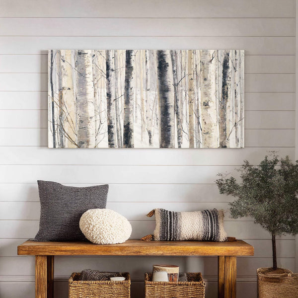 Canvas wall art in interior setting.