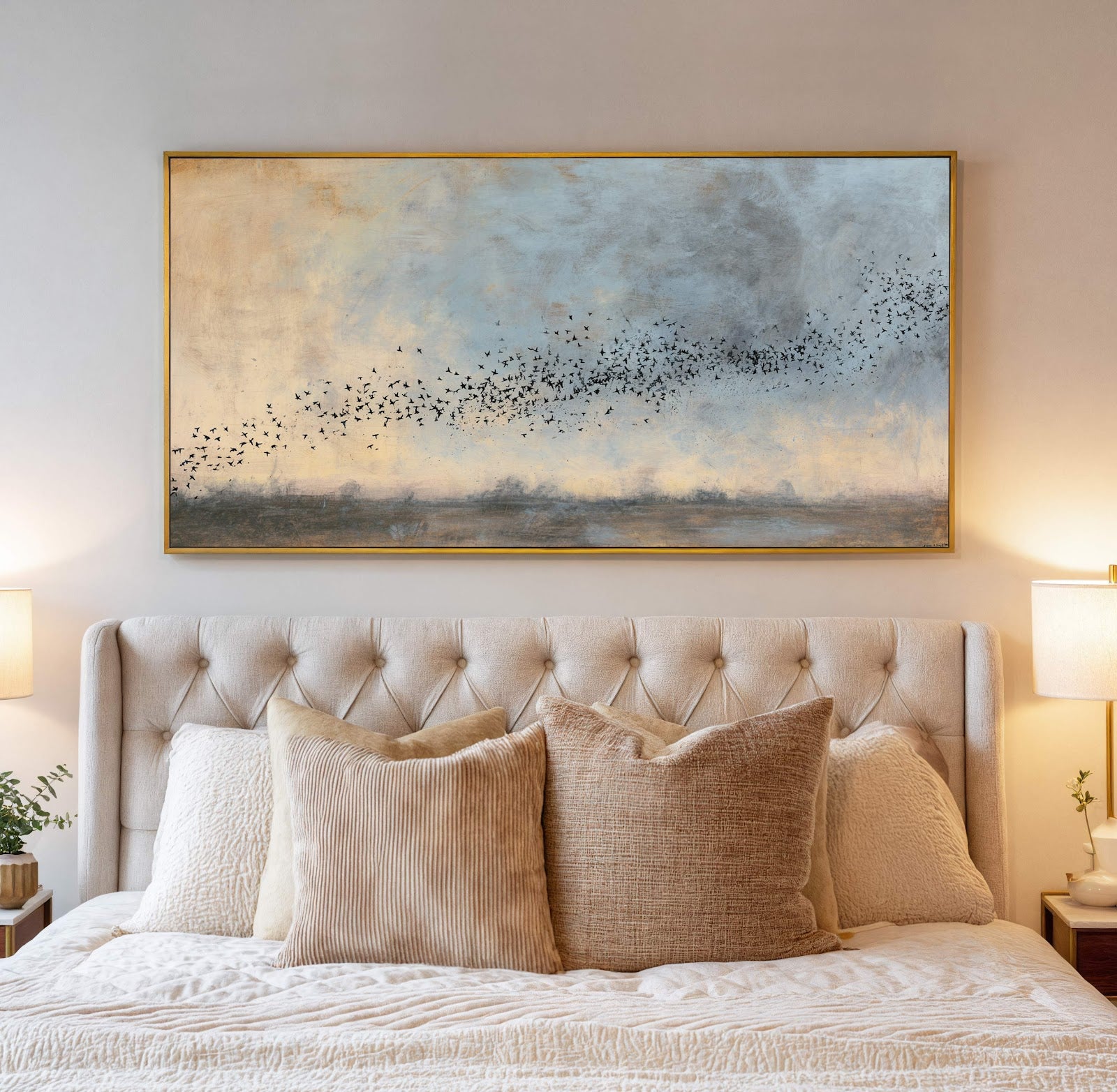 Canvas wall art in interior setting.