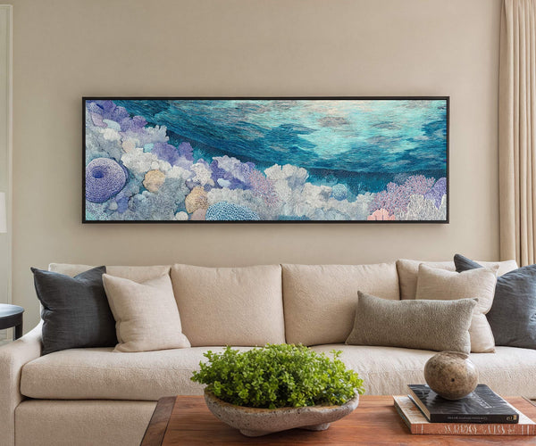 Canvas wall art in interior setting.