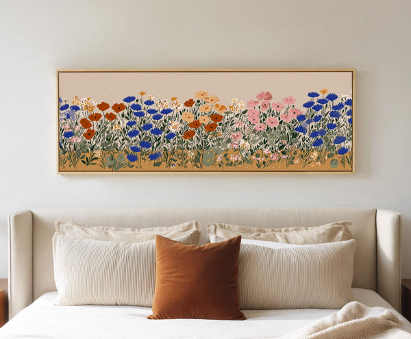 Canvas wall art in interior setting.