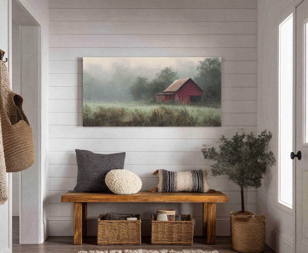 Canvas wall art in interior setting.