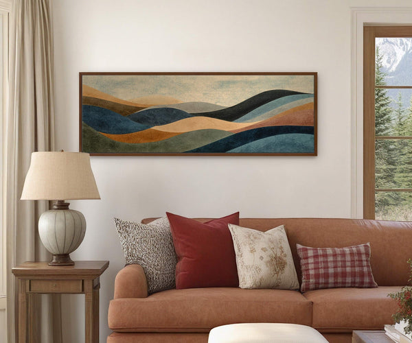 Canvas wall art in interior setting.