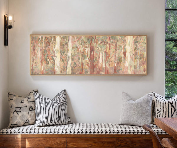 Canvas wall art in interior setting.