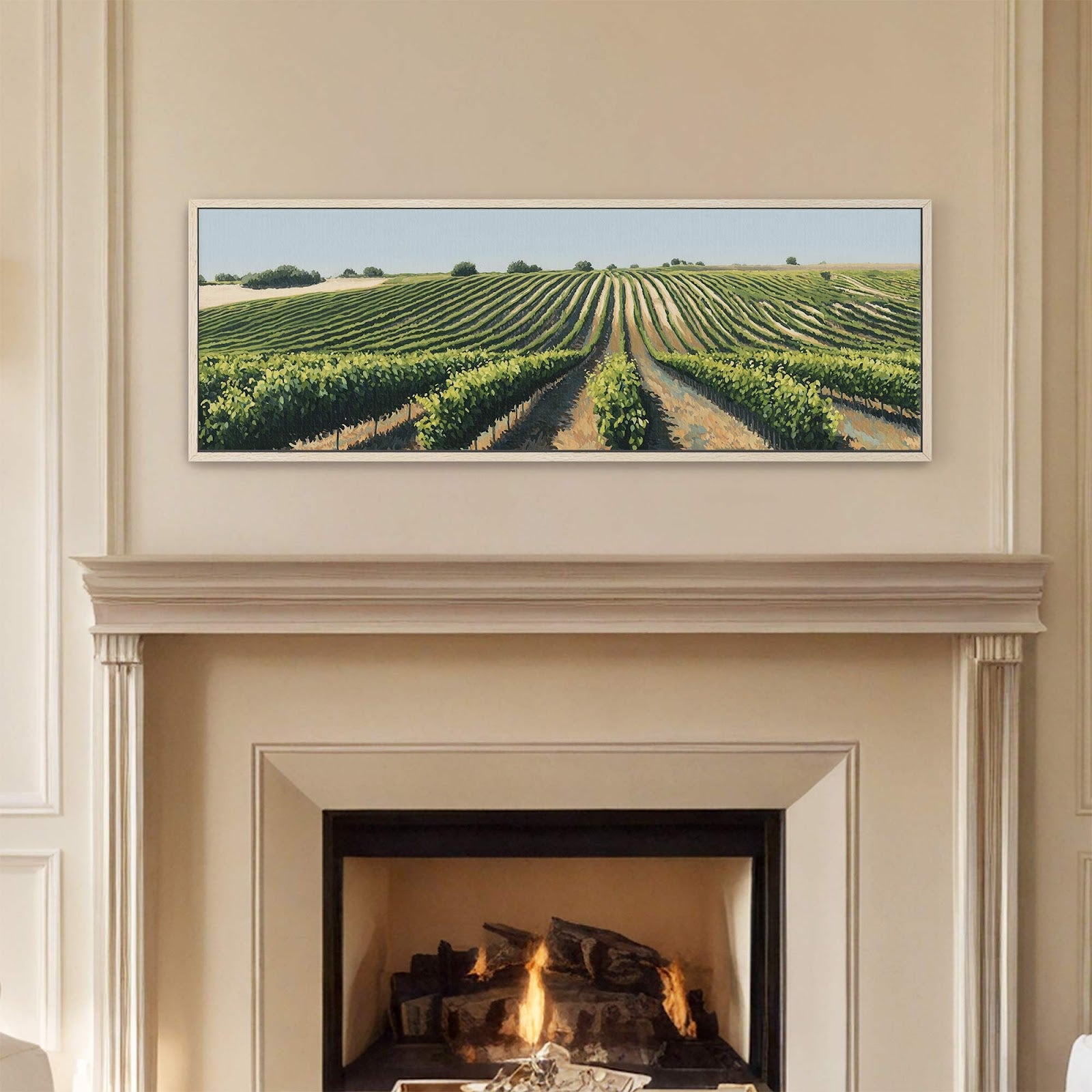Canvas wall art in interior setting.