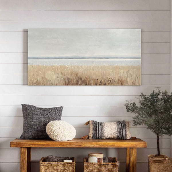 Canvas wall art in interior setting.