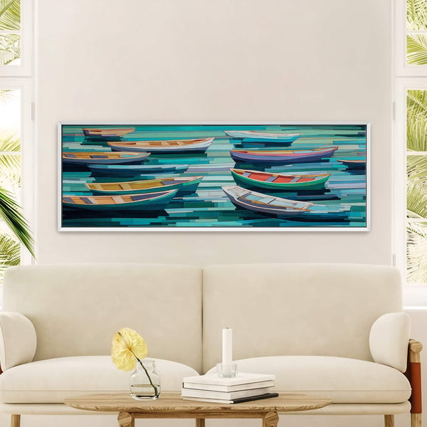 Canvas wall art in interior setting.