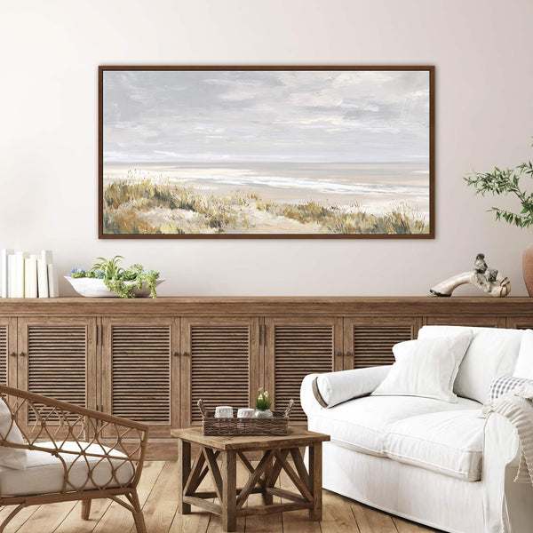 Canvas wall art in interior setting.