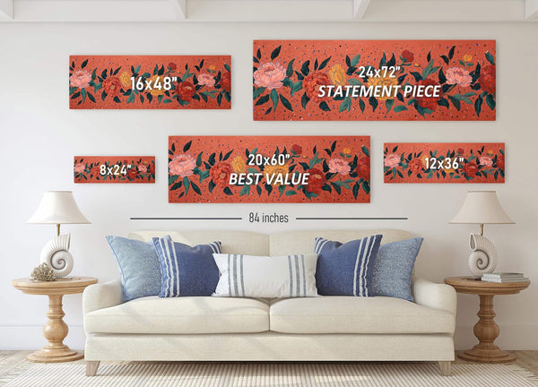 Canvas wall art in interior setting.