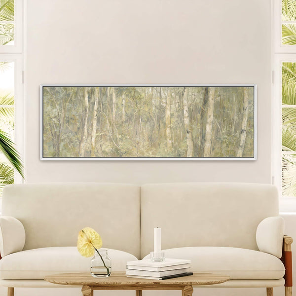 Canvas wall art in interior setting.