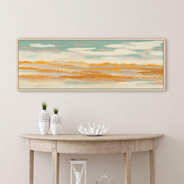 Canvas wall art in interior setting.