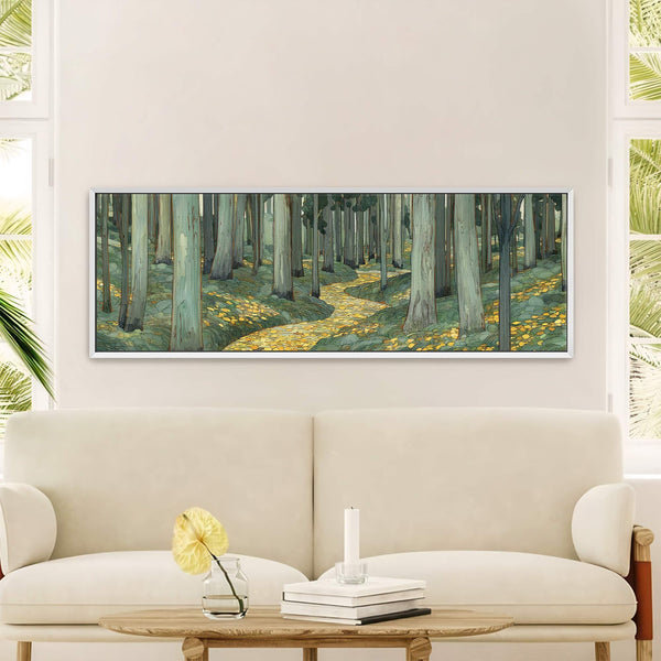 Canvas wall art in interior setting.