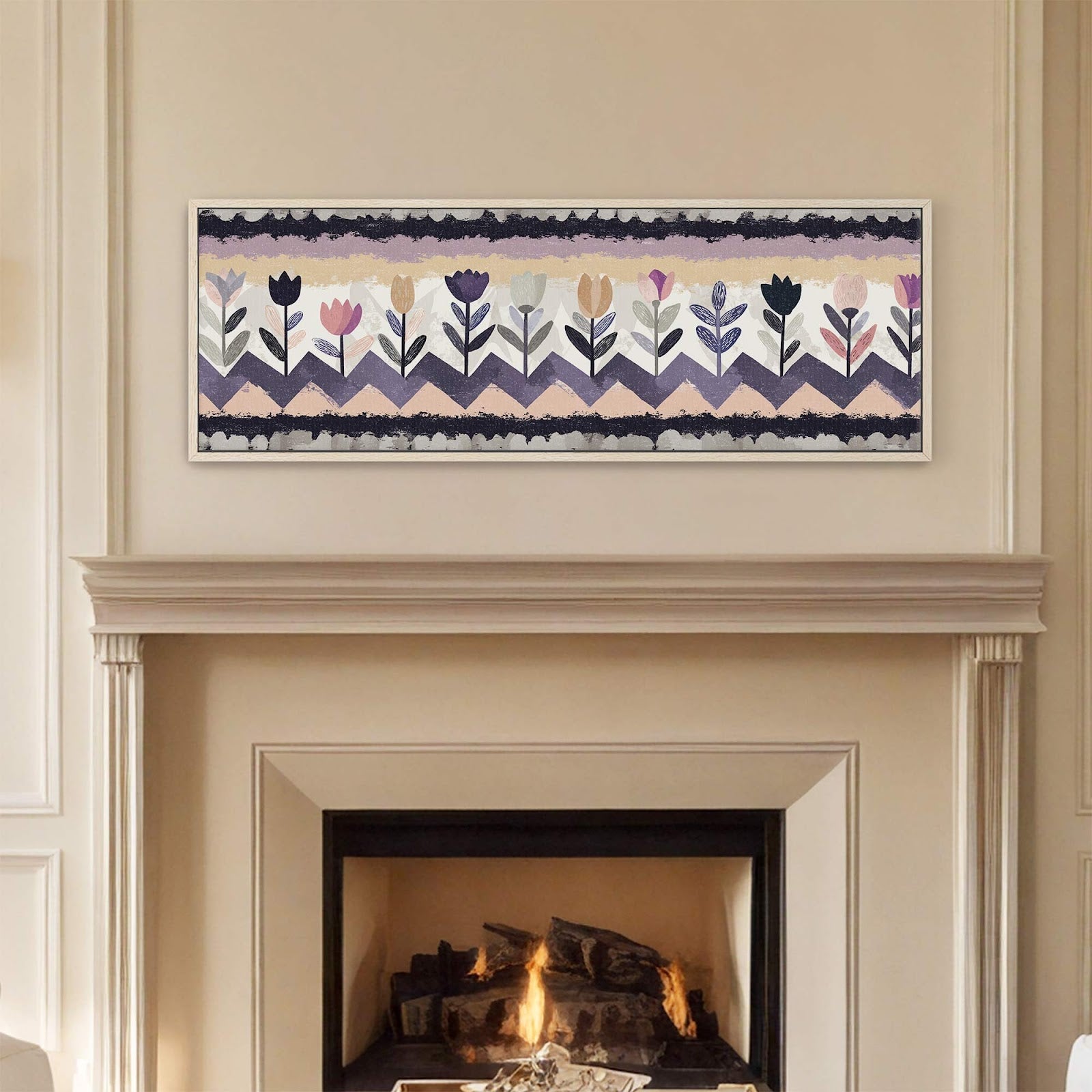 Canvas wall art in interior setting.
