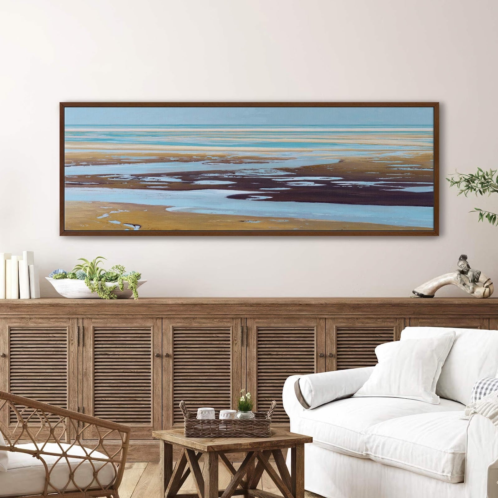 Canvas wall art in interior setting.