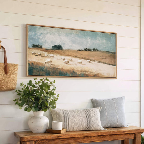 Canvas wall art in interior setting.