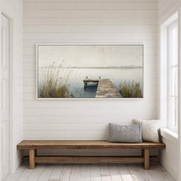 Canvas wall art in interior setting.