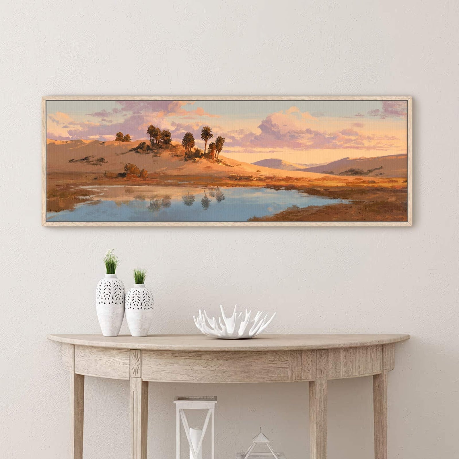 Canvas wall art in interior setting.