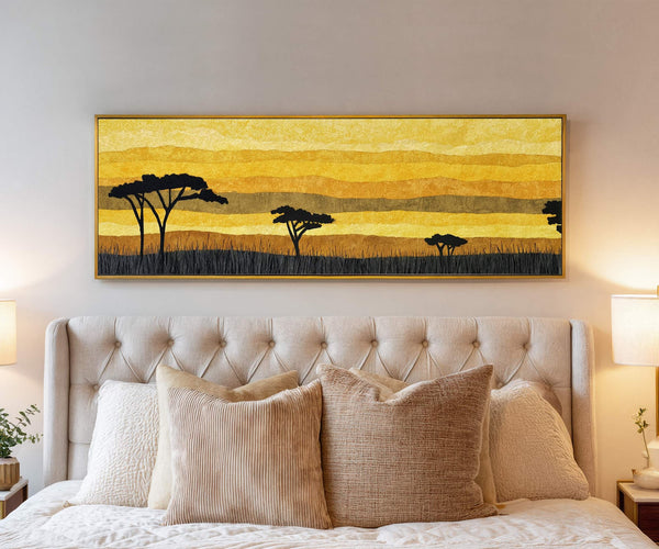 Canvas wall art in interior setting.