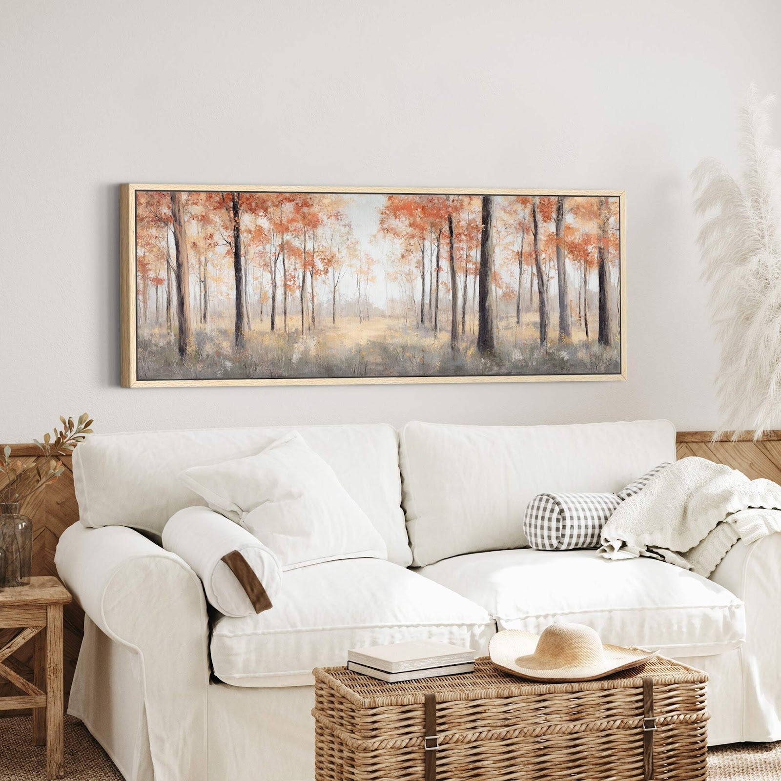 Canvas wall art in interior setting.