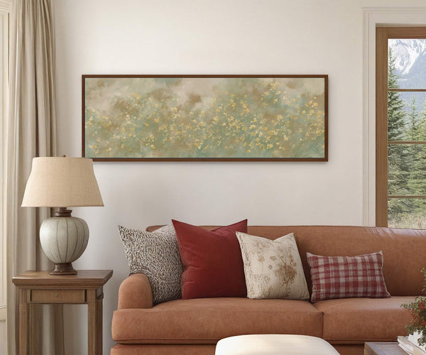 Canvas wall art in interior setting.