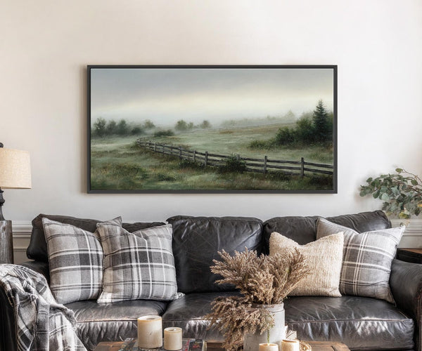 Canvas wall art in interior setting.