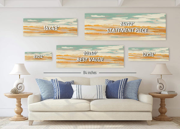 Canvas wall art in interior setting.
