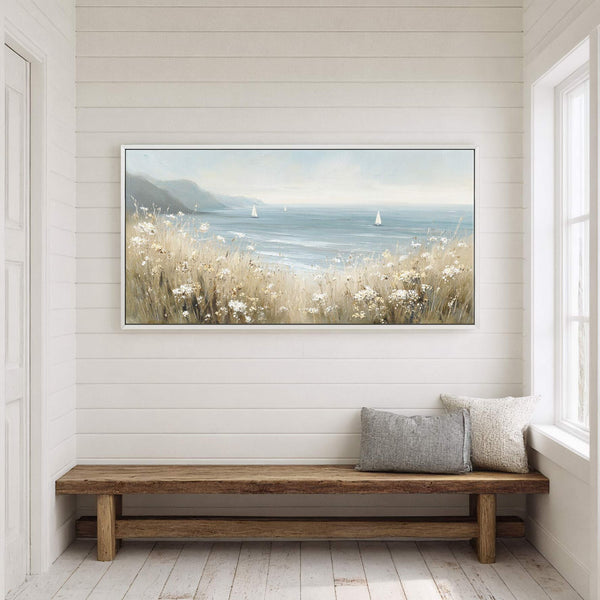 Canvas wall art in interior setting.
