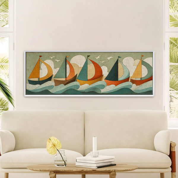 Canvas wall art in interior setting.