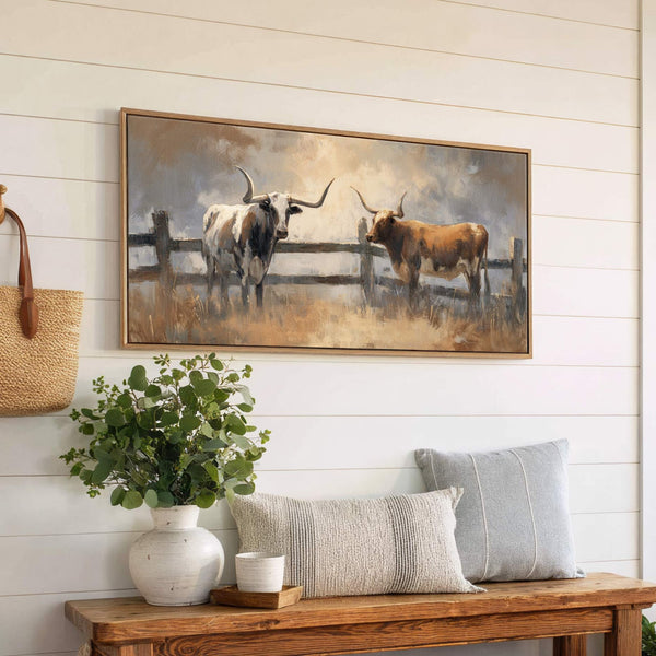 Canvas wall art in interior setting.