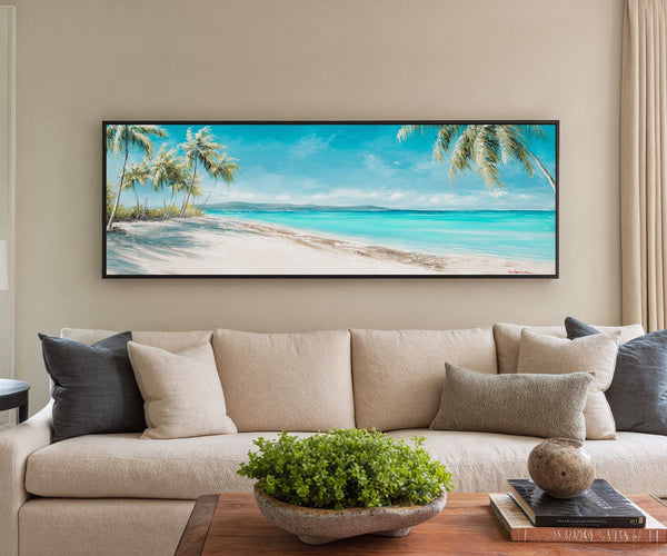 Canvas wall art in interior setting.