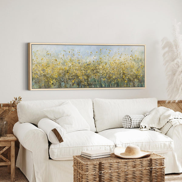 Canvas wall art in interior setting.