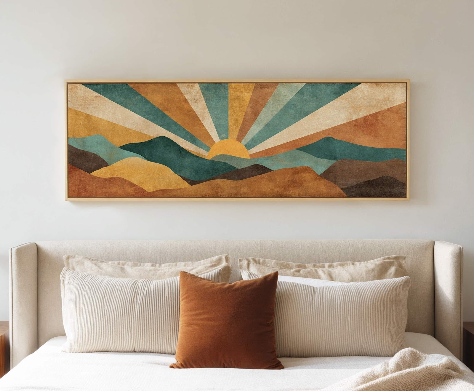 Canvas wall art in interior setting.