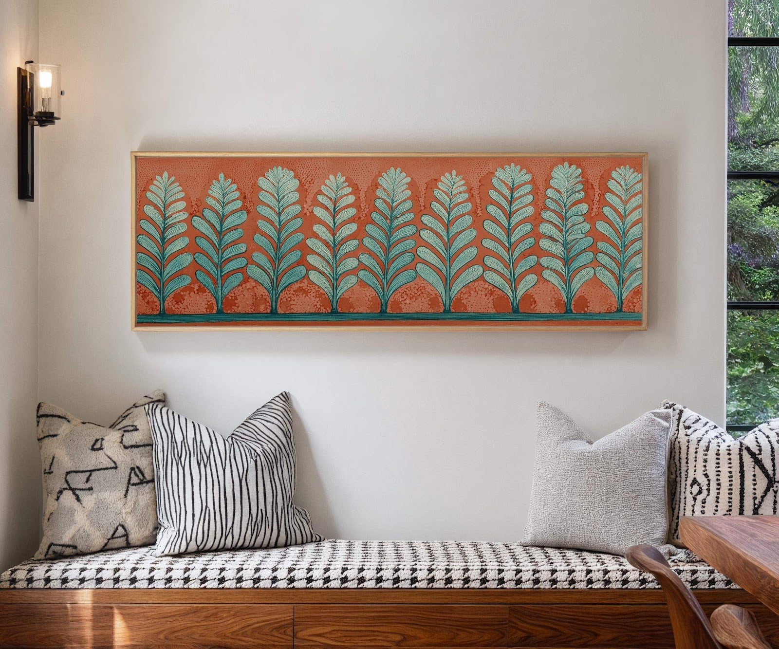 Canvas wall art in interior setting.