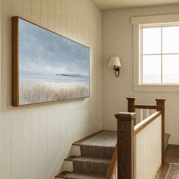 Canvas wall art in interior setting.