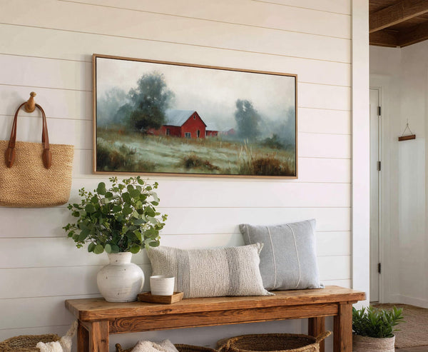 Canvas wall art in interior setting.