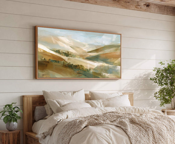 Canvas wall art in interior setting.