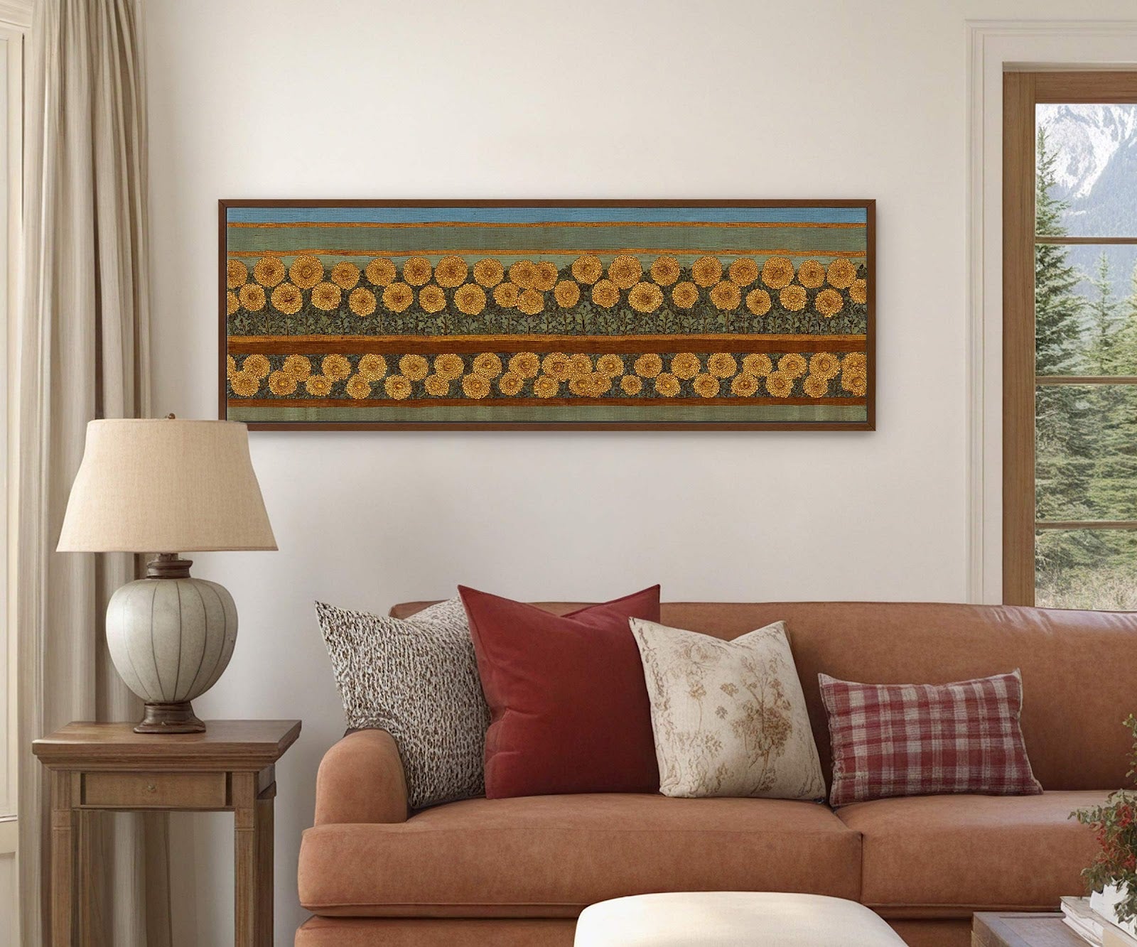 Canvas wall art in interior setting.