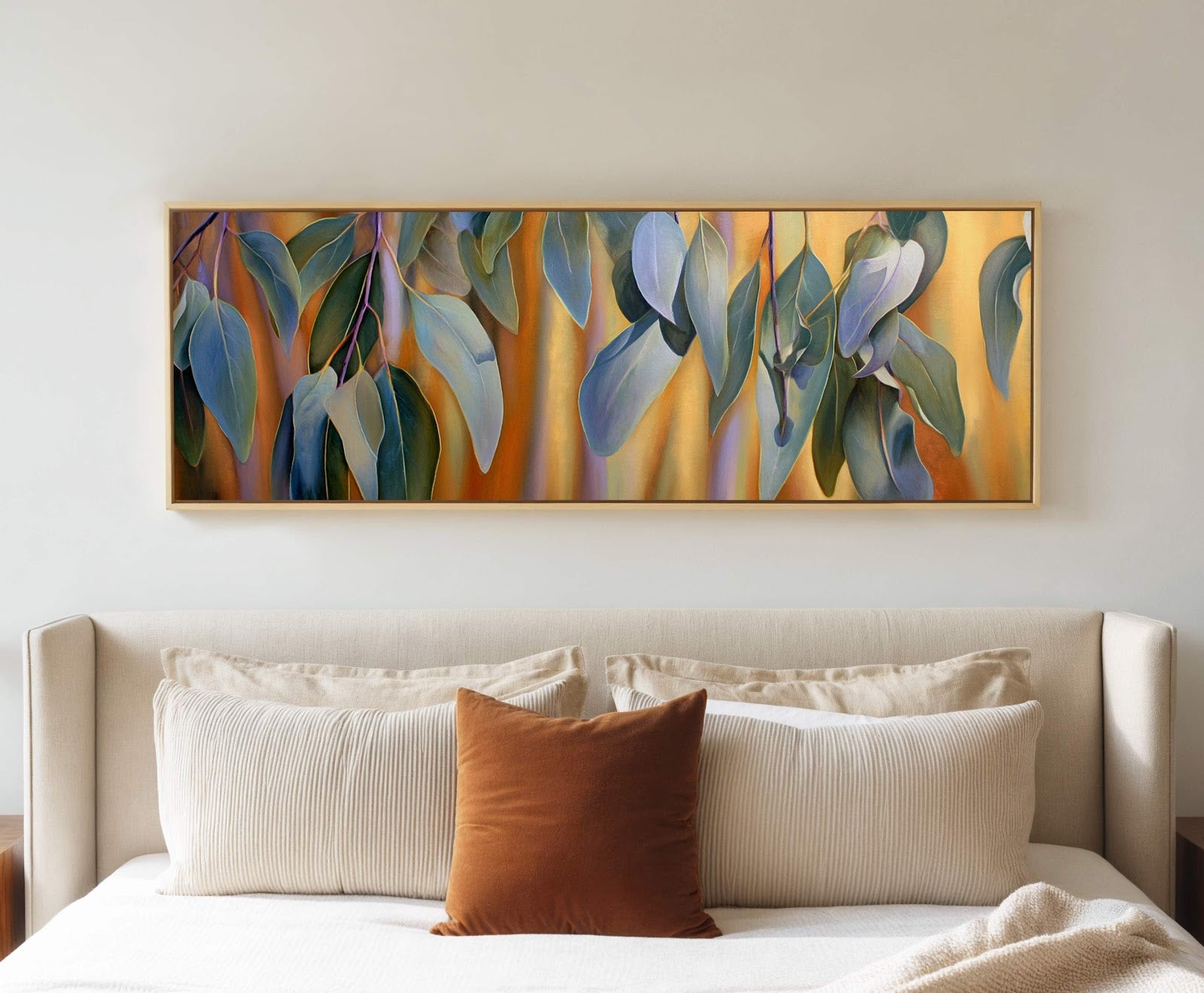 Canvas wall art in interior setting.