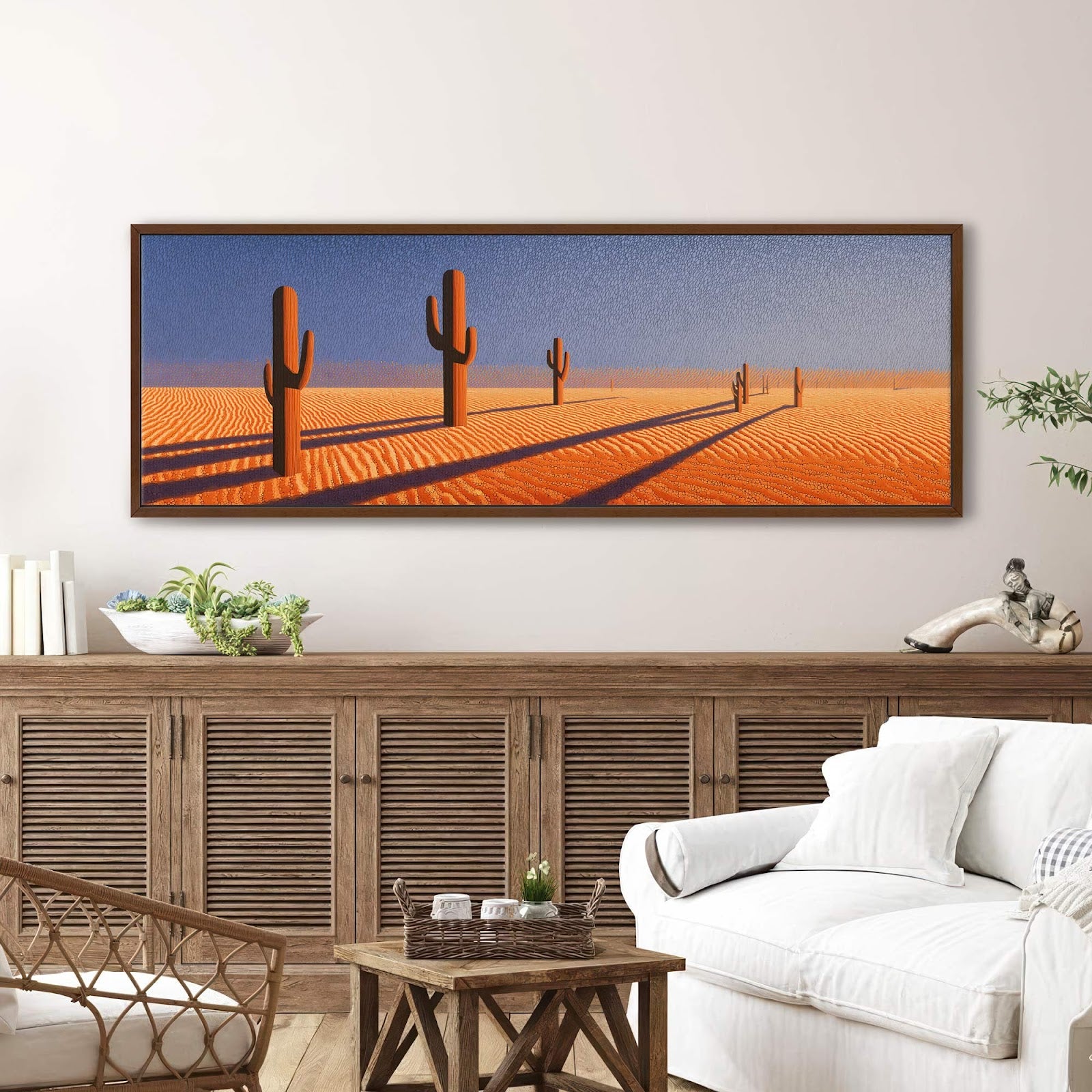 Canvas wall art in interior setting.