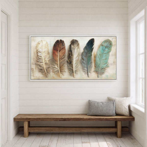 Canvas wall art in interior setting.