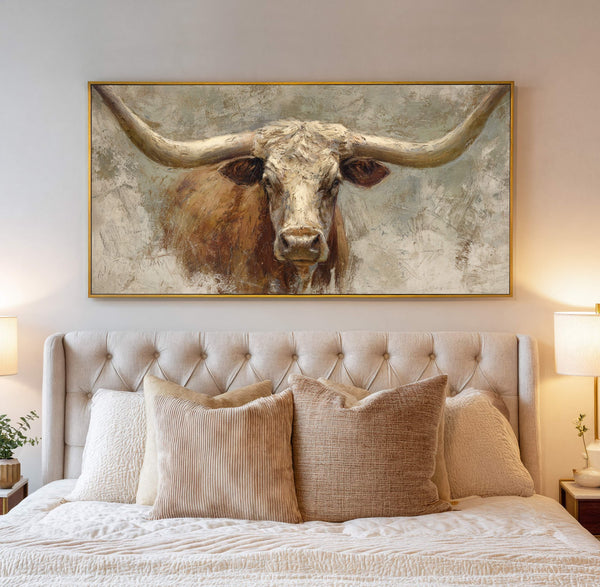 Canvas wall art in interior setting.