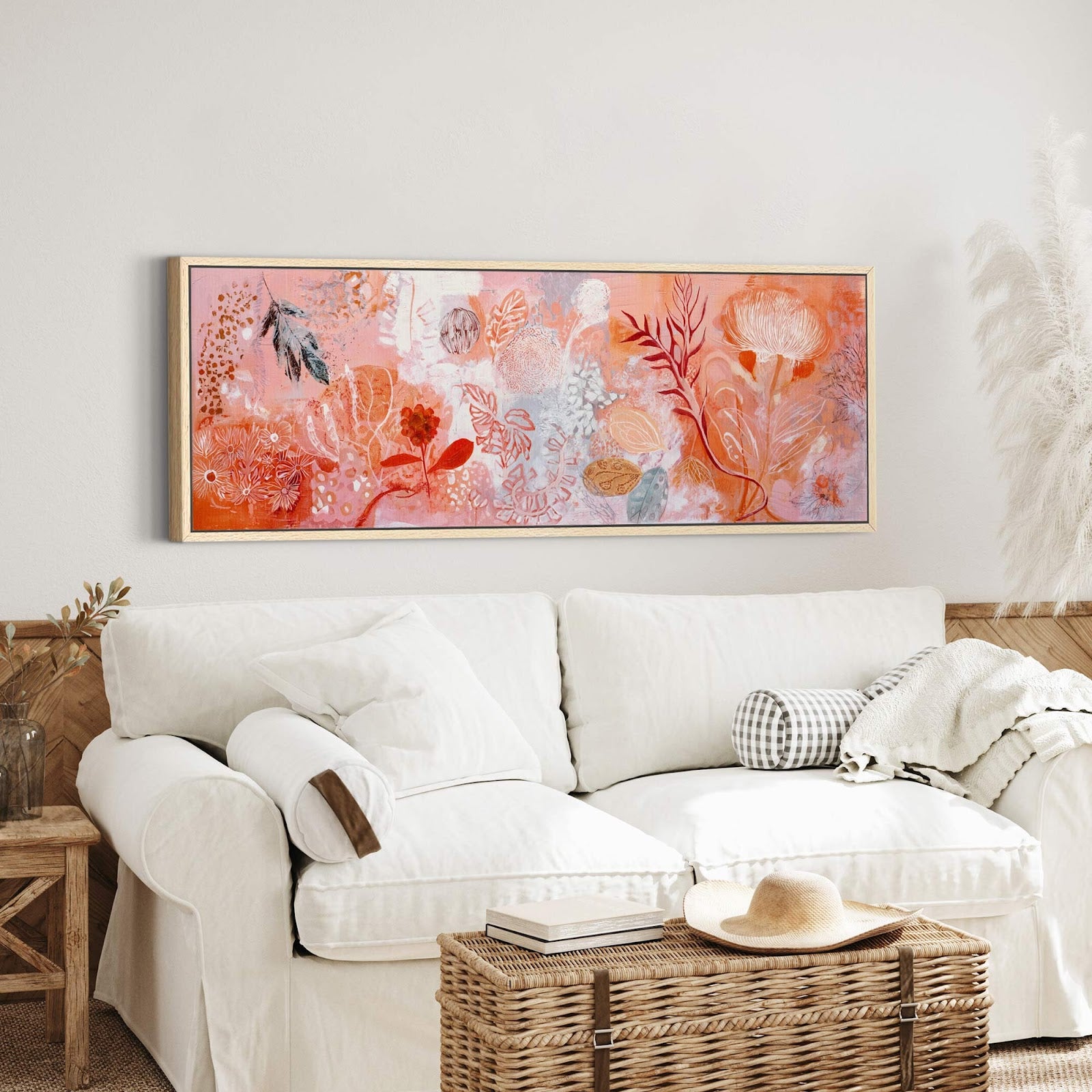 Canvas wall art in interior setting.
