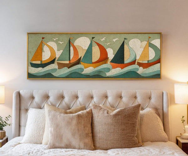 Canvas wall art in interior setting.