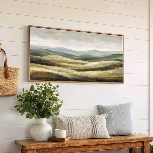 Canvas wall art in interior setting.