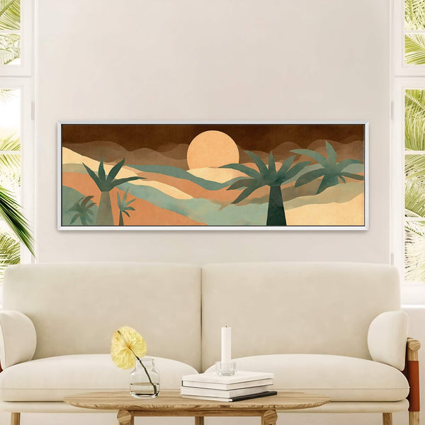 Canvas wall art in interior setting.