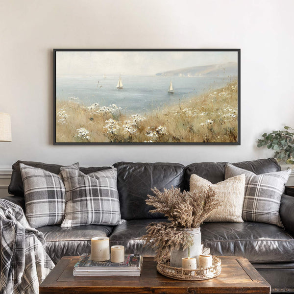 Canvas wall art in interior setting.